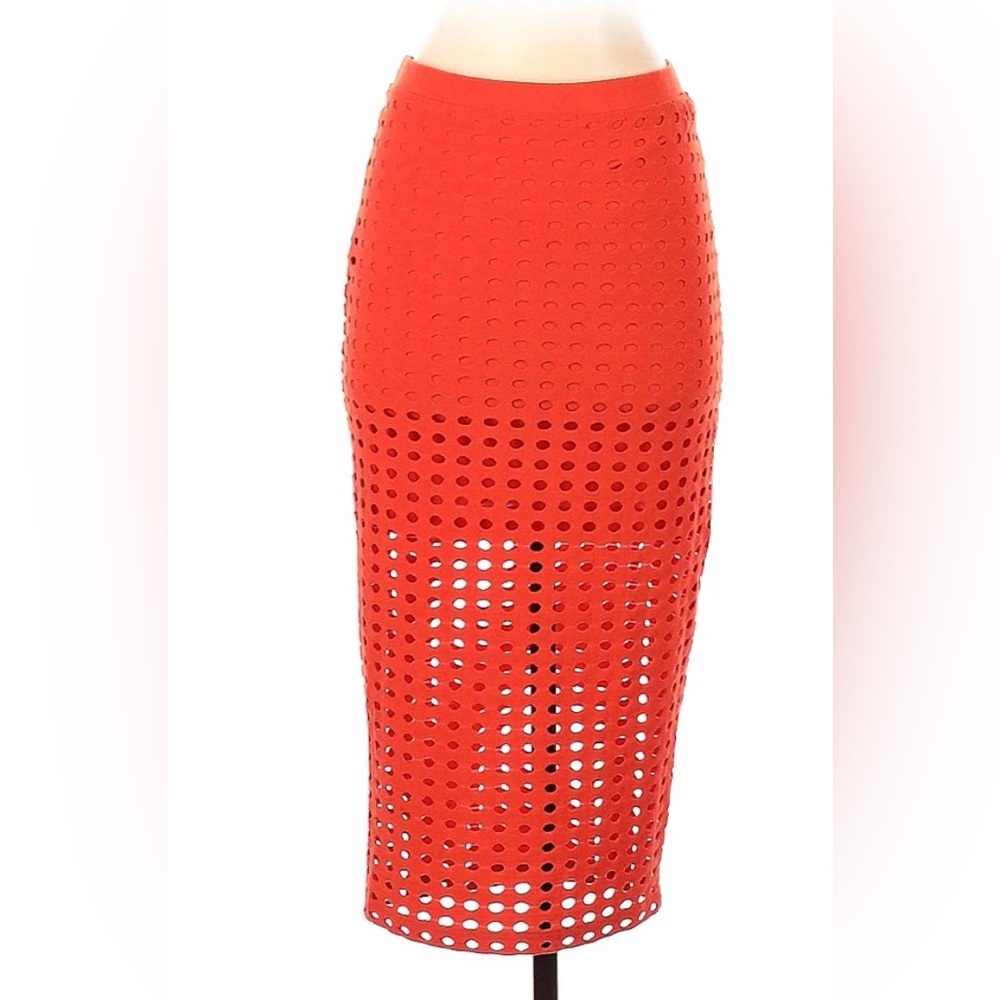 T by Alexander Wang Vibrant Orange Pencil Skirt
